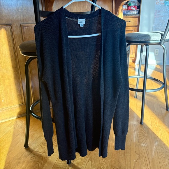 Charcoal gray Cardigan dark knit design a new day recycled womens size small - Picture 1 of 9